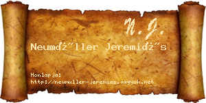 Neumüller Jeremiás névjegykártya